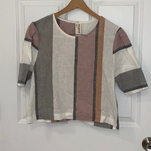 EVE GRAVEL Linen Top, Size S